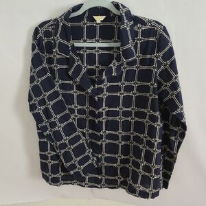 Chic Navy Checkered Women's Blouse